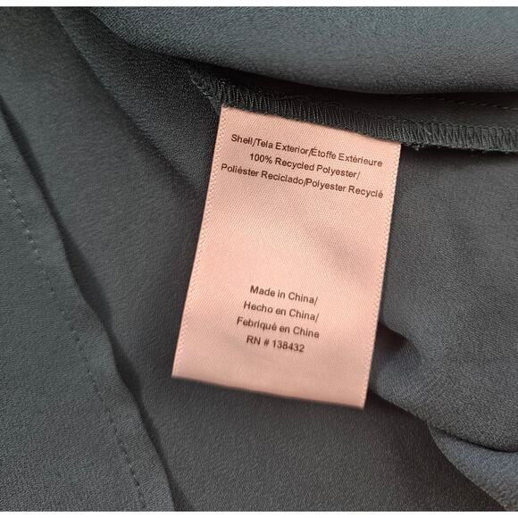 NWT modcloth XS recycled polyester business career casual frill collar green top - Picture 5 of 7